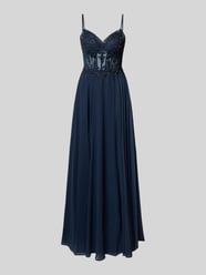 Corsagenkleid mit Stitchings und V-Ausschnitt von LUXUAR FASHION - 5