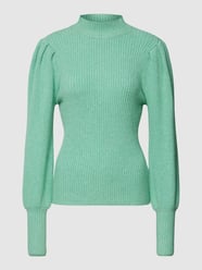Gebreide pullover in riblook, model 'KATIA' van Only Groen - 11