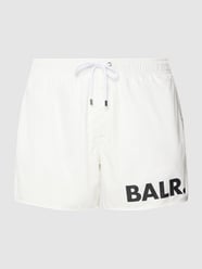 Spodenki kąpielowe z nadrukiem z logo model ‘Classic Big Brand’ od BALR. Biały - 29