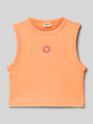Slim Fit Top mit Baumwollanteil von s.Oliver RED LABEL Orange - 38