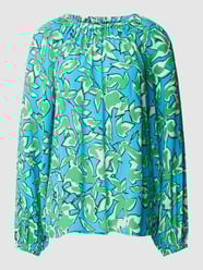 Blouse met all-over motief van comma Blauw / turquoise - 23
