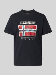T-Shirt mit Rundhalsausschnitt Modell 'BIG FLAG' von Napapijri Schwarz - 13