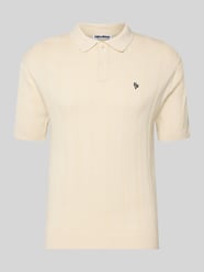 Koszulka polo z dzianiny o kroju slim fit z wyhaftowanym logo od REVIEW - 44