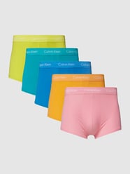 Boxershort met logo in band in een set van 5 stuks, model 'Low Rise Trunk' van Calvin Klein Underwear Geel - 17
