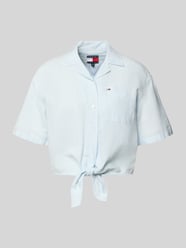 bluzka lniana o kroju regular fit z mieszanki lnu z wiązanym detalem od Tommy Jeans - 26