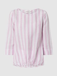 Blouseshirt van linnen met streepmotief van Christian Berg Woman Roze - 31