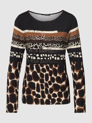 Shirt met lange mouwen en motiefmix van Betty Barclay Grijs / zwart - 3