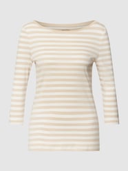 Shirt met lange mouwen met streepmotief van Montego Wit - 22