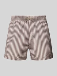 Relaxed Fit Badeshorts mit Logo-Stitching von Emporio Armani Beige - 18