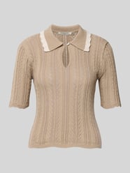 Strickshirt mit Umlegekragen und Schlüsselloch-Ausschnitt von Scotch & Soda Beige - 11