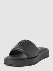 Slippers met labeldetails, model 'FLATFORM' van CK Calvin Klein Zwart - 32