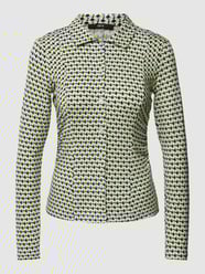 Overhemdblouse met all-over print van Zero Zwart - 20