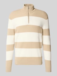 Regular Fit Troyer aus Baumwoll-Mix Modell 'PHIL' von ONLY & SONS Beige - 40