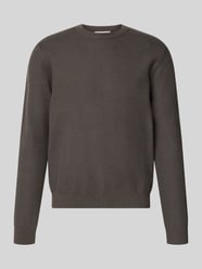 Strickpullover aus Viskose-Mix mit Jacquardstruktur und Rundhalsausschnitt von ONLY & SONS Beige - 18
