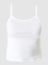Korte top met spaghettibandjes, model 'Milla' van Pieces Wit - 46