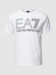 T-Shirt mit Label-Print von EA7 Emporio Armani Weiß - 21