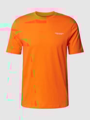 T-shirt z bawełny z nadrukiem z logo od ARMANI EXCHANGE Pomarańczowy - 44