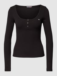 Longsleeve mit Feinripp von Tommy Jeans Schwarz - 4