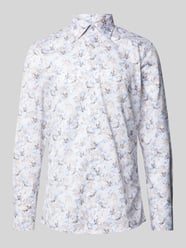 Slim Fit Business-Hemd mit Allover-Muster von Eterna Weiß - 35