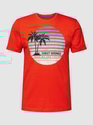 T-shirt met motiefprint van Tom Tailor Rood - 14