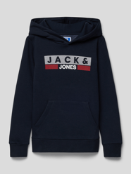 Hoodie mit Label-Print von Jack & Jones Blau - 2