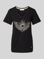 T-shirt z detalem z logo model ‘Gethi’ od MOS MOSH - 4