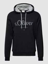 Hoodie mit Logo-Print und Kapuze mit Tunnelzug von s.Oliver RED LABEL Schwarz - 45