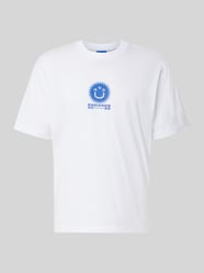 t-shirt o kroju regular fit z czystej bawełny model 'Nunarix' od HUGO Blue - 36
