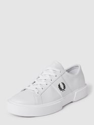 Sneakersy skórzane z wyhaftowanym logo od Fred Perry Biały - 3