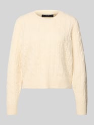 Sweter z dzianiny o kroju regular fit ze ściegiem warkoczowym model ‘ARIES’ od VERO MODA - 24