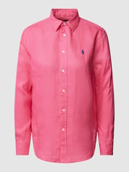 Bluse mit regulärem Schnitt, Knopfleiste und Logo-Applikation von Polo Ralph Lauren Pink - 2