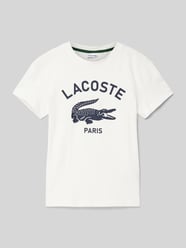 T-Shirt mit Label-Print von Lacoste Beige - 5