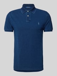 Custom Slim Fit Poloshirt mit Logo-Stitching von Polo Ralph Lauren Blau - 29
