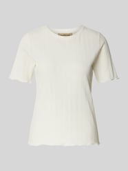 T-Shirt mit Rundhalsausschnitt und Wellensaum von Smith and Soul Beige - 8