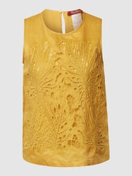 Blousetop met bloemenborduursels van Max Mara Studio Geel - 45
