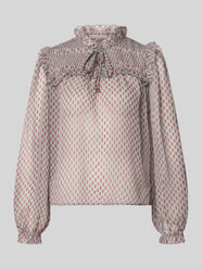 Regular fit blouse met vetersluiting en ruches van Christian Berg Woman Selection - 34