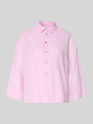 linnen blouse met overgesneden schouders van Christian Berg Woman Fuchsia - 39