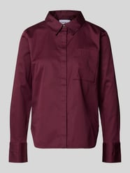 Regular fit overhemdblouse met borstzak, model 'September' van comma Bordeaux - 28