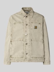 kurtka jeansowa z listwą guzikową i detalem z logo od Carhartt Work In Progress - 17