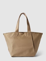 Torba shopper z naszywką z logo model ‘EVELY’ od Marc O'Polo Beżowy - 35