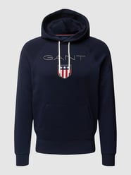 Hoodie mit Label-Stitching Modell 'SHIELD' von Gant Blau - 27