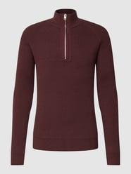 Strickpullover mit kurzem Reißverschluss von s.Oliver RED LABEL Rot - 26
