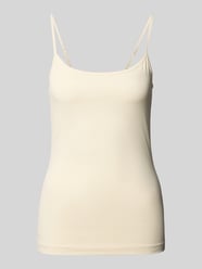 Slim fit top met verstelbare spaghettibandjes van s.Oliver RED LABEL Beige - 3