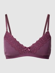 Biustonosz z imitacji dzianiny model ‘Claire’ od s.Oliver RED LABEL Fioletowy - 39