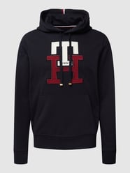 Hoodie mit Label-Stitching Modell 'LUX MONOGRAM HOODY' von Tommy Hilfiger Blau / Türkis - 3