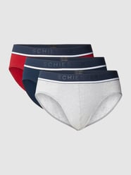 Slip mit Label-Details Modell 'Rio' im 3er-Pack von Schiesser Rot - 34