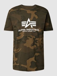 T-Shirt mit Allover-Muster Modell 'BASIC' von Alpha Industries Grün - 23