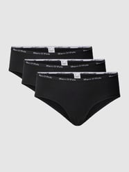 Slip met elastische band met logo, model 'Elements' van Marc O'Polo Grijs / zwart - 30