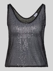 Top bluzkowy o kroju slim fit z cekinowym obszyciem model ‘JACK’ od PIECES - 5