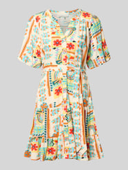 Mini-jurk van viscosemix met linnengehalte van Apricot - 1